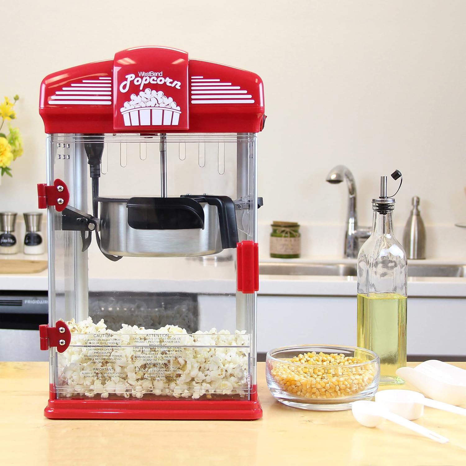 Red 4 Qt. Nonstick Popcorn Popper G80545