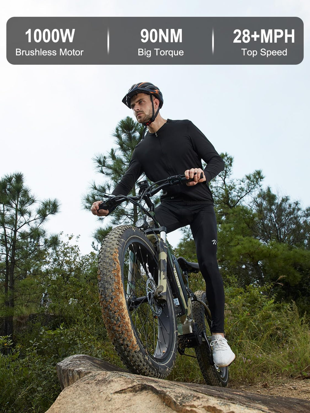 1000W Full Suspension Electric Mountain Bike with 48V 22AH Dual Removable Battery B799