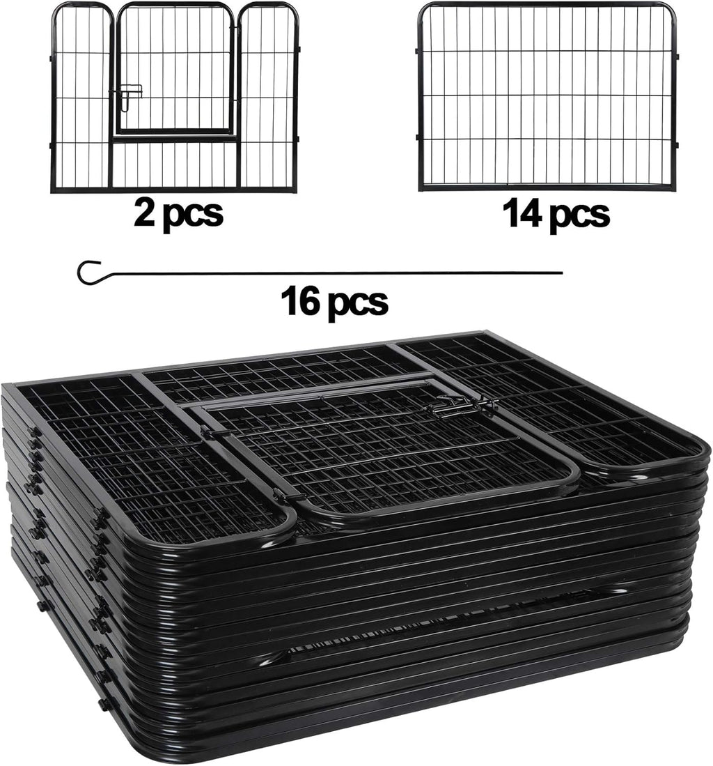 24” Tall Foldable Heavy Duty Metal Pet Playpen 16 Panels Q3106
