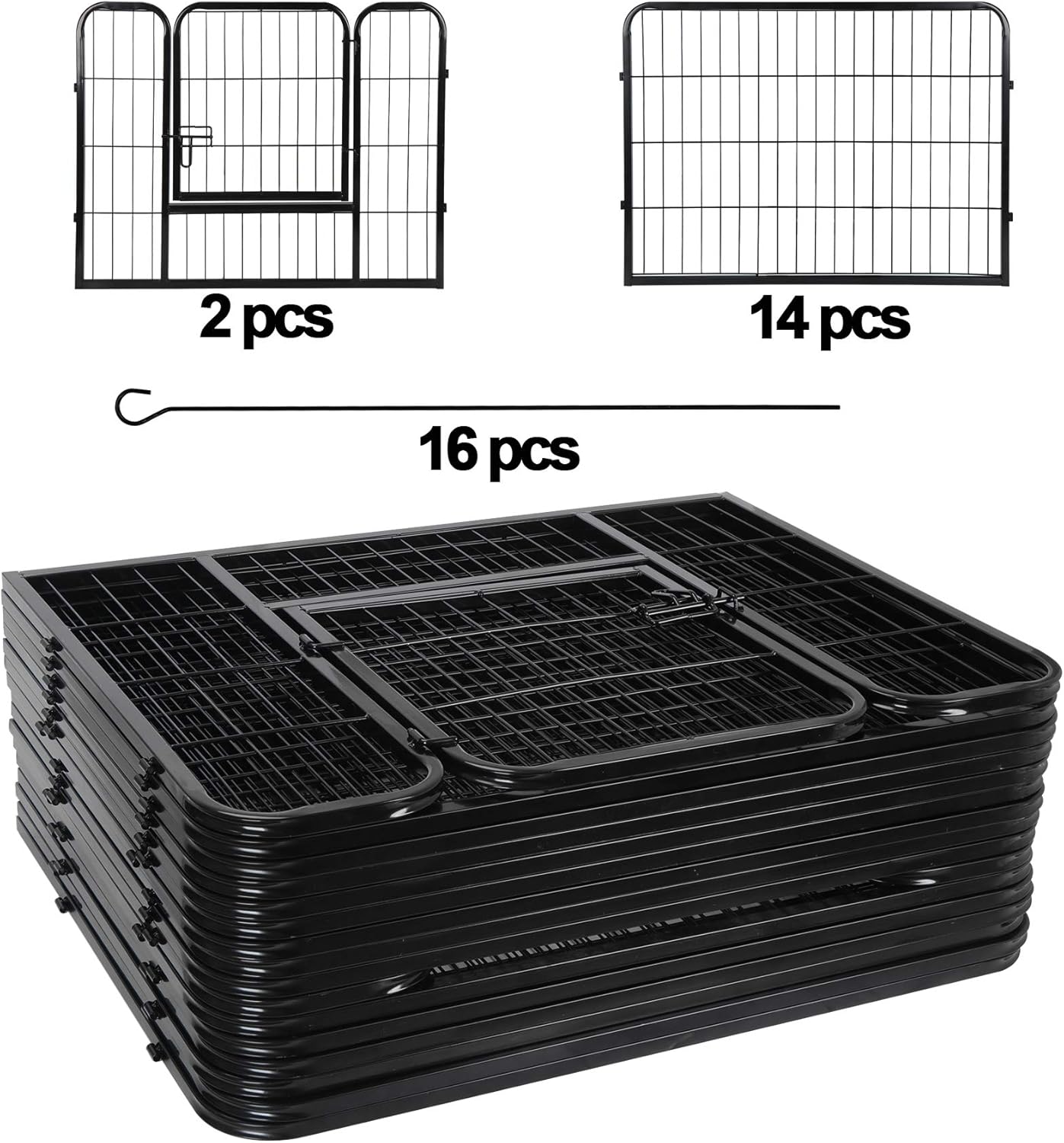 24” Tall Foldable Heavy Duty Metal Pet Playpen 16 Panels Q3106