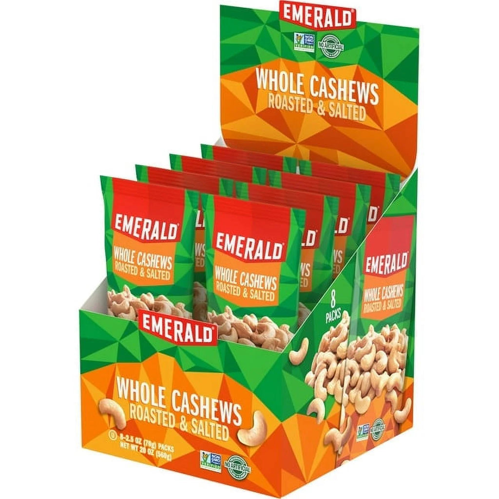 Whole Cashews Roasted & Salted 8 CT Box 20 oz Pack of 6 W496
