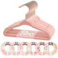 11 Inch Pink Velvet Kids Hangers with 6 Pcs Size Dividers Non Slip - 30 Pack P9028