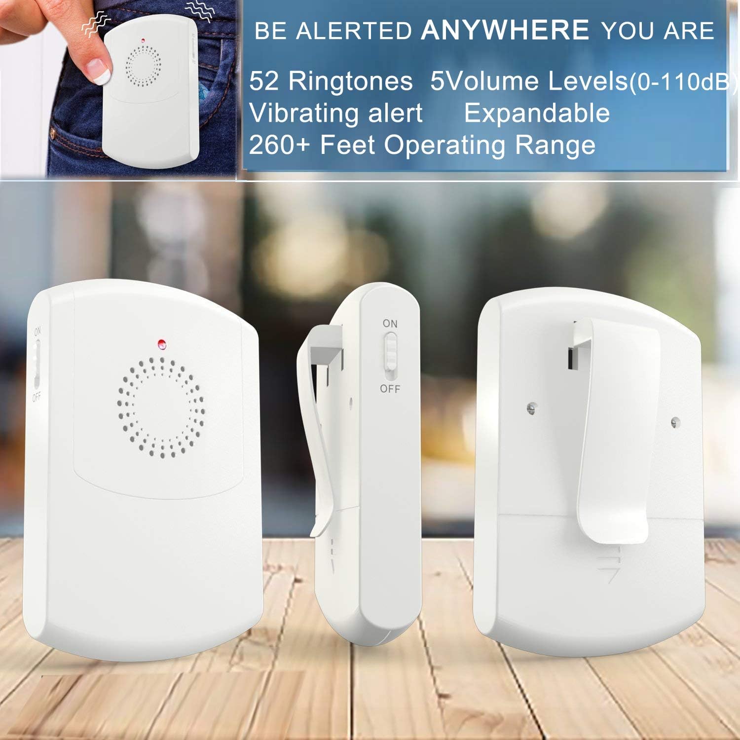 Wireless Motion Sensor Alert Alarm with 3 Receiver and 2 Monitor Motion J330823