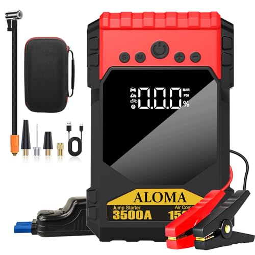 Portable 12V 3500A 150PSI Car Battery Jump Starter with Tire Inflator and Pressure Gauge T11086