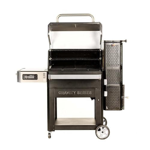 Black Digital Charcoal Grill, Griddle and Smoker with 800 Cooking Square Inches D374