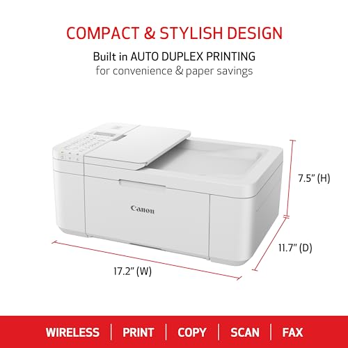 White All-in-One Wireless Printer with Auto Document Feeder F10535