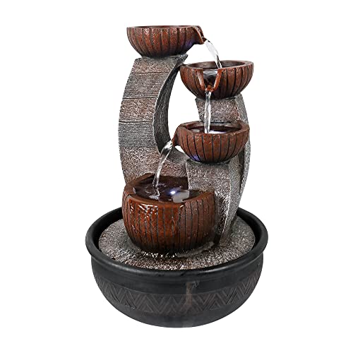 15.7" High 5-Tier Tabletop Water Fountain with LED Lights N547227