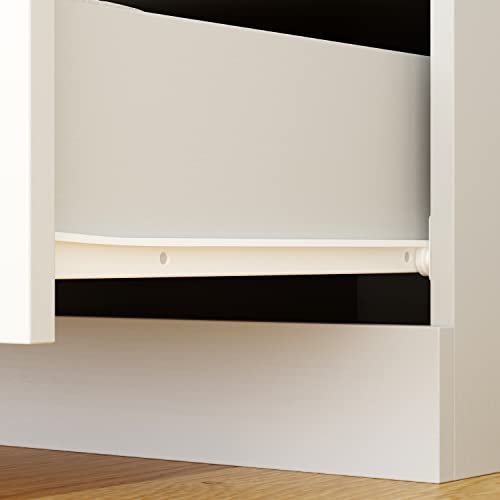 White 5 Drawer Wardrobe Armoire with Shelves and Hanging Rod P93132