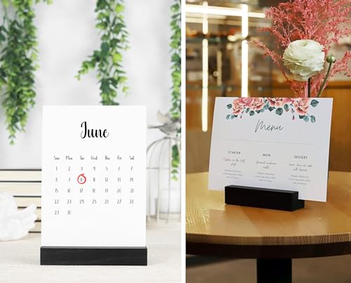 10 Pack Black Wooden Place Card Holder V592655