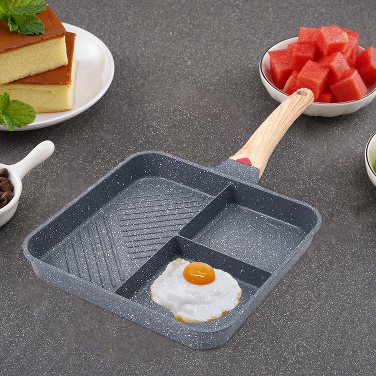 3 Section Nonstick Divided Grill Frying Pan Z10443