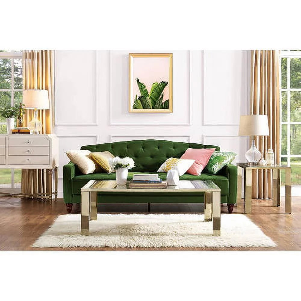 Green Velvet Tufted Sofa Sleeper F938