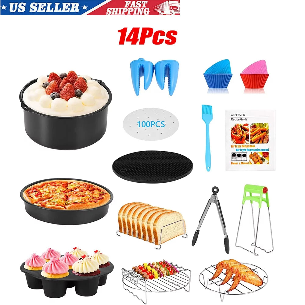 14 Pcs BBQ Tools Air Fryer Accessories with Storage Bag C25368