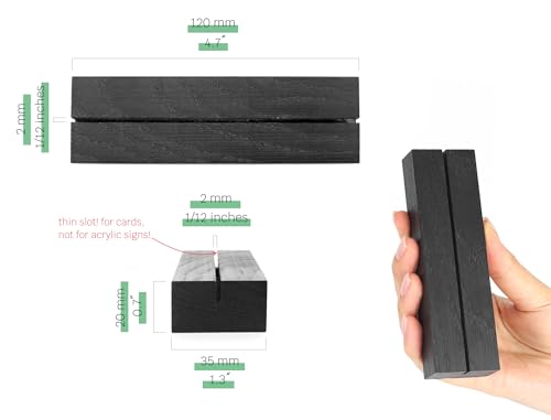 10 Pack Black Wooden Place Card Holder V592655