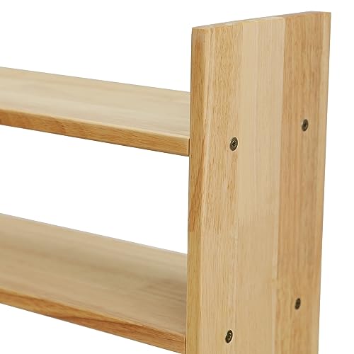 White Adjustable Rubber Wood Desktop Shelf F200334