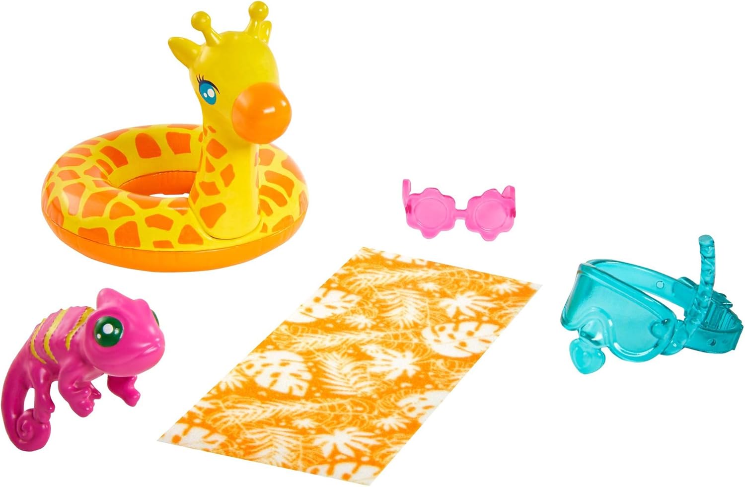 Chelsea Doll (Blonde, 6-in) with Jungle Pet, Floatie and Accessories Playset D471