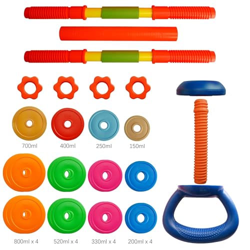 Adjustable Toddler Weight Set with Barbell Dumbbell Kettlebell L42028