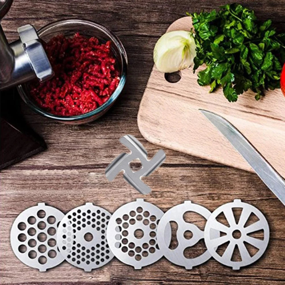 6PC Stainless Steel Meat Grinder Mixer Plate Discs J916