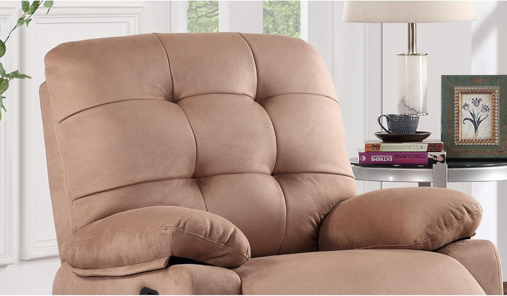 Peat Color Plush Microfiber Motion Recliner Chair N560