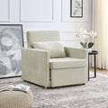 Beige Convertible Sleeper Chair with Ottoman D385