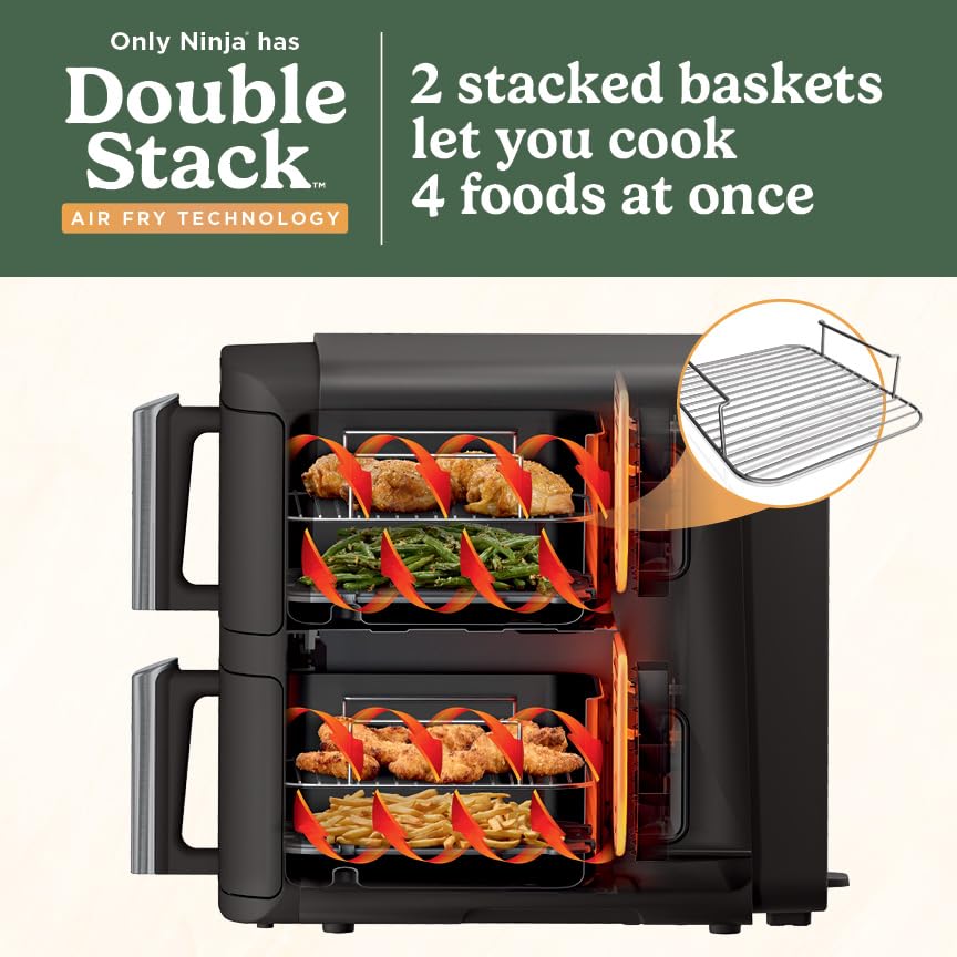 Black 8 QT 2-Basket Air Fryer X5734