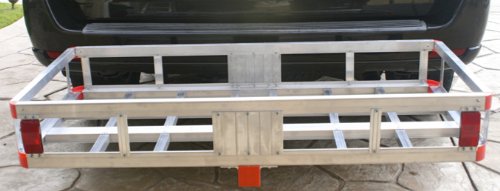 Aluminum Cargo Carrier with High Side Rails, 500-lb Load Capacity, Grey, 49" x 22.5" S4919