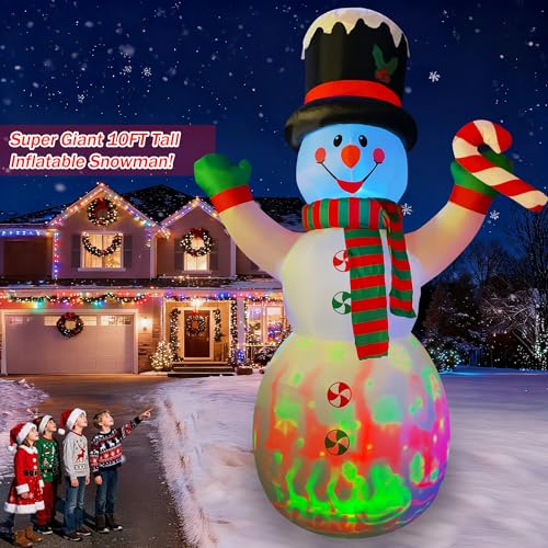 10 Ft Inflatable Christmas Snowman with Candy Decoration M92356