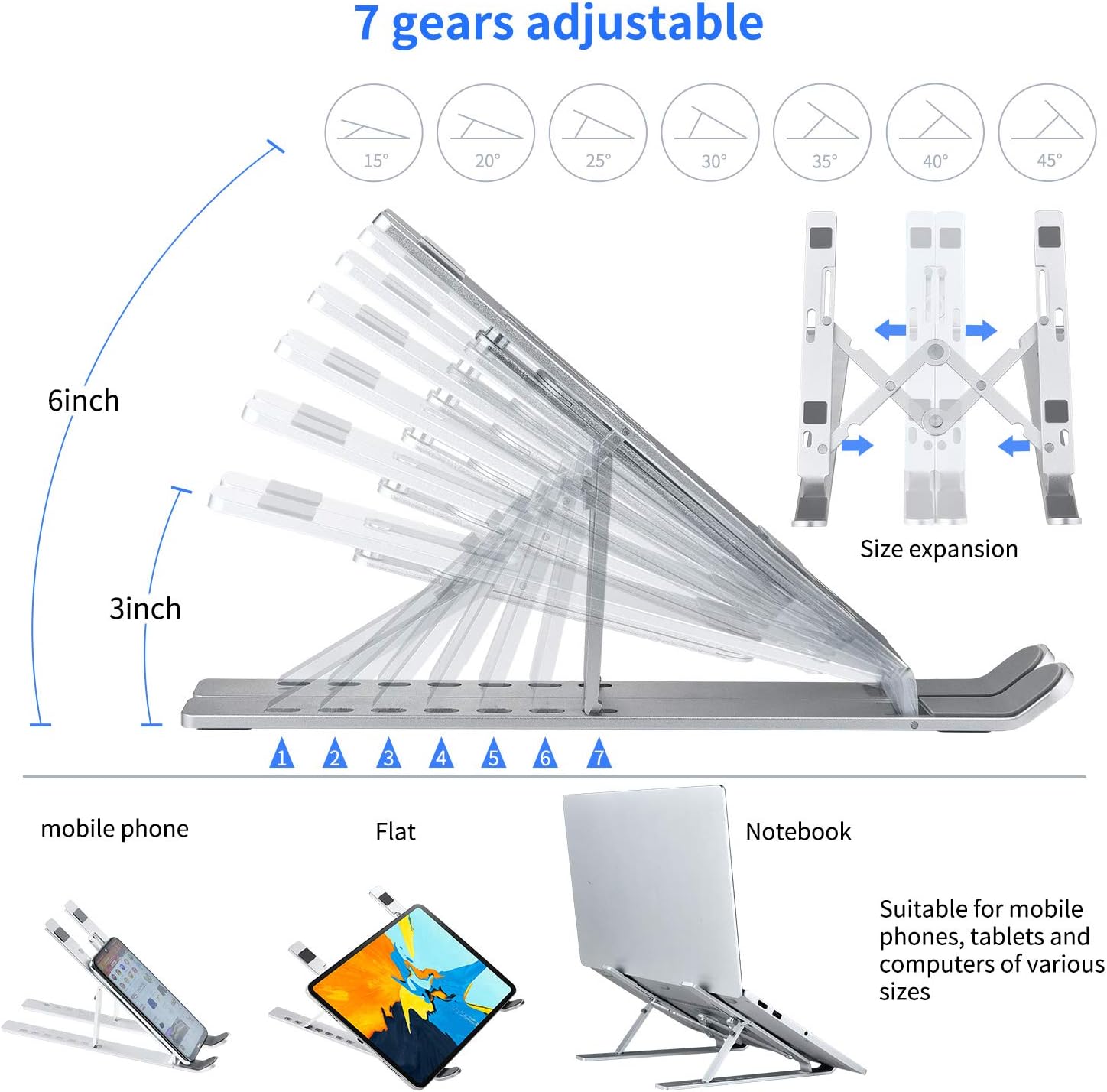 Adjustable Aluminum Laptop Stand 2pcs W85820