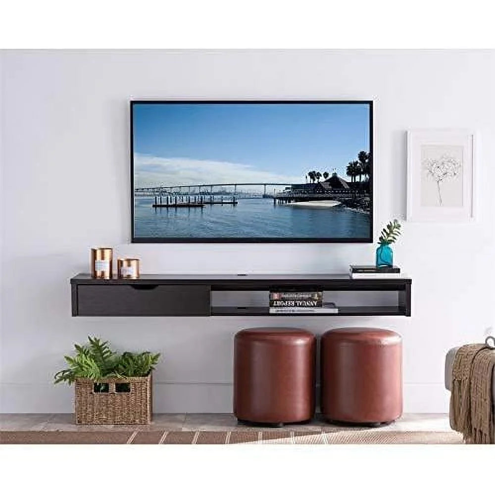 Cappuccino Wood Floating TV Stand T935568
