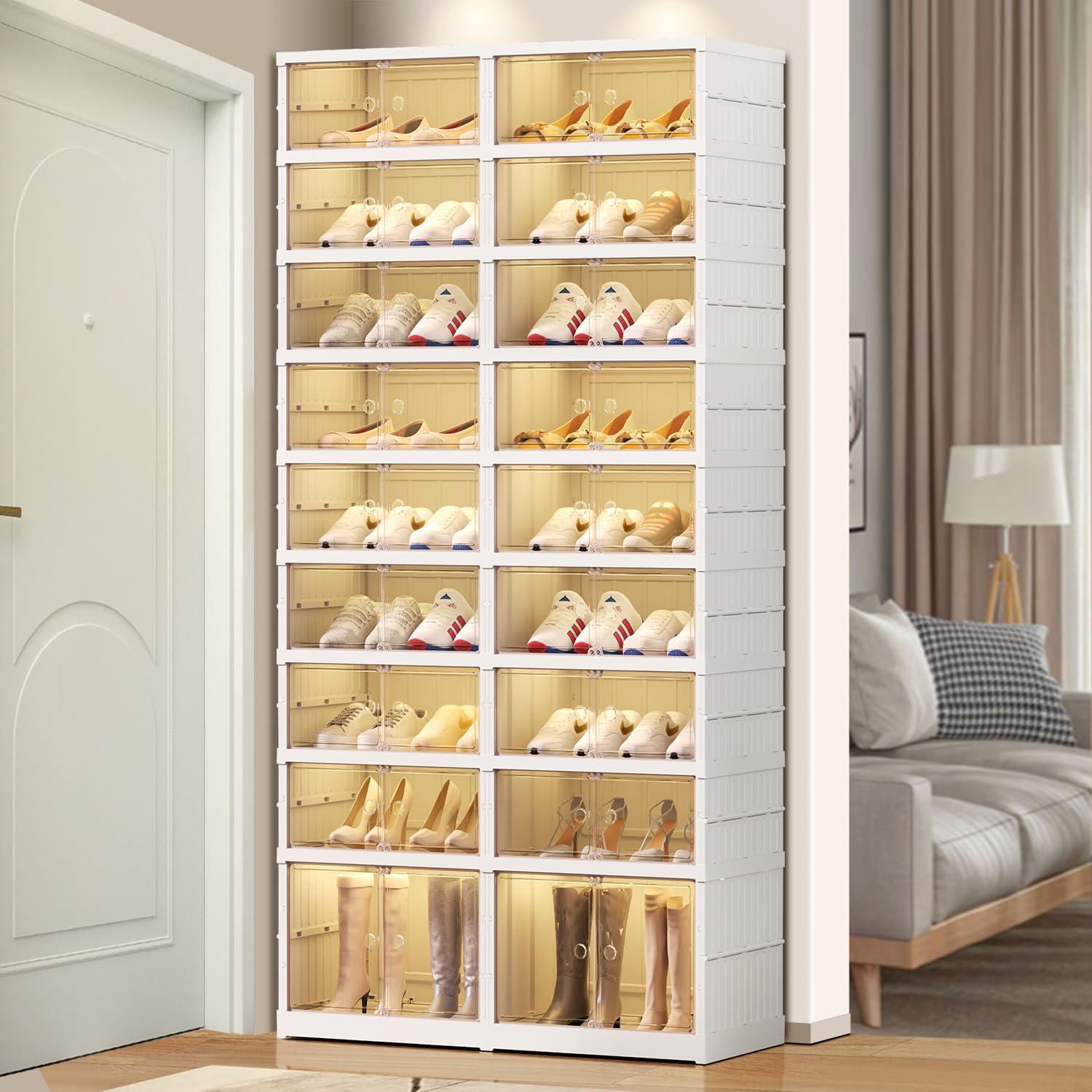 9 Tier Foldable Plastic Shoe Rack Organizer G3630