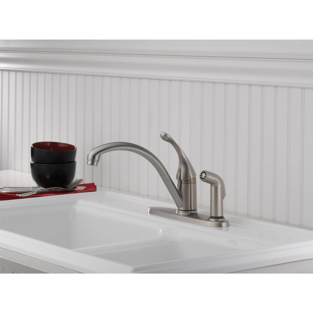 Chrome Single Handle Kitchen Faucet with Integral Spray T838