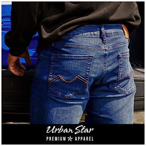 Mens Relaxed Fit Straight Leg Stretch Jeans Z83510