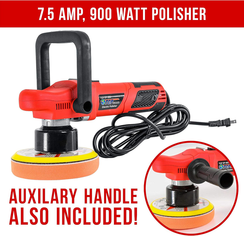 6" Variable Speed Random Orbit Dual-Action Polisher with 6 Pad Buffing and Polishing Kit F9711