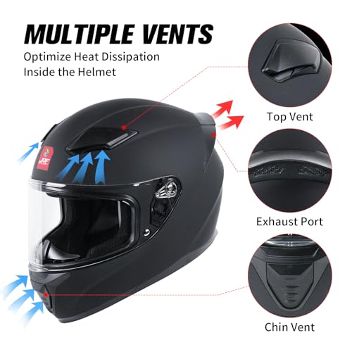 Full Face Motorcycle Helmet with Visor Y833564