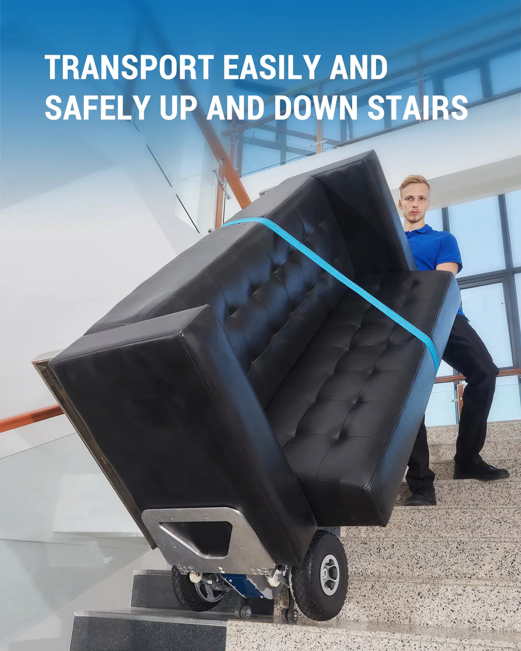 Electric Stair Climbing Hand Truck with Auto Edge Brake, 375LBS Capacity Aluminum Hand Truck F675