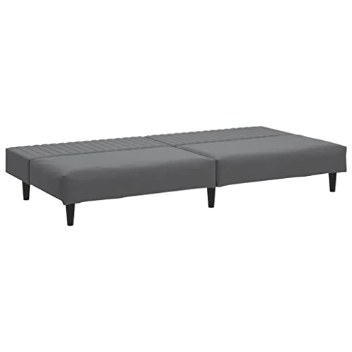 Dark Gray Velvet 2-Seater Sofa Bed O37284