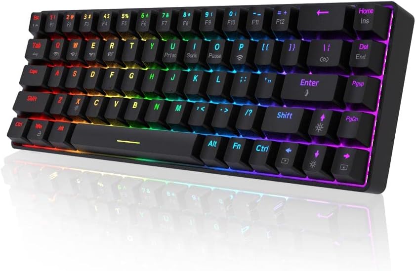 68 Key 65% Hot Swappable Mechanical Keyboard, Blue Switch, Black I4464