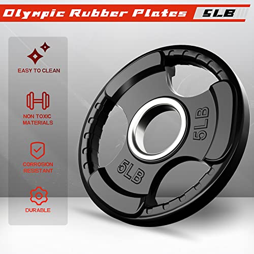 2.5-45 LB Olympic Rubber Grip Weight Plates T2989