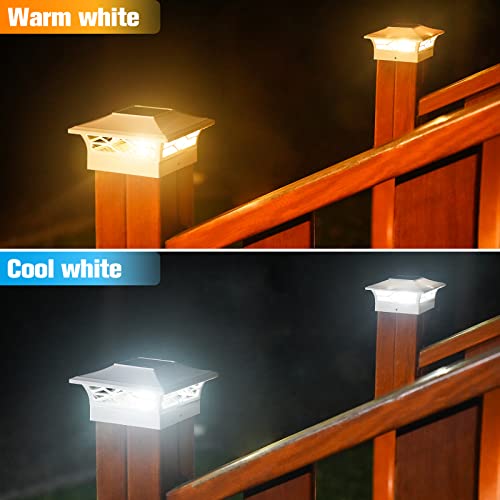 4-Pack Solar Post Cap Lights for 4x4 Vinyl Fence Deck N716