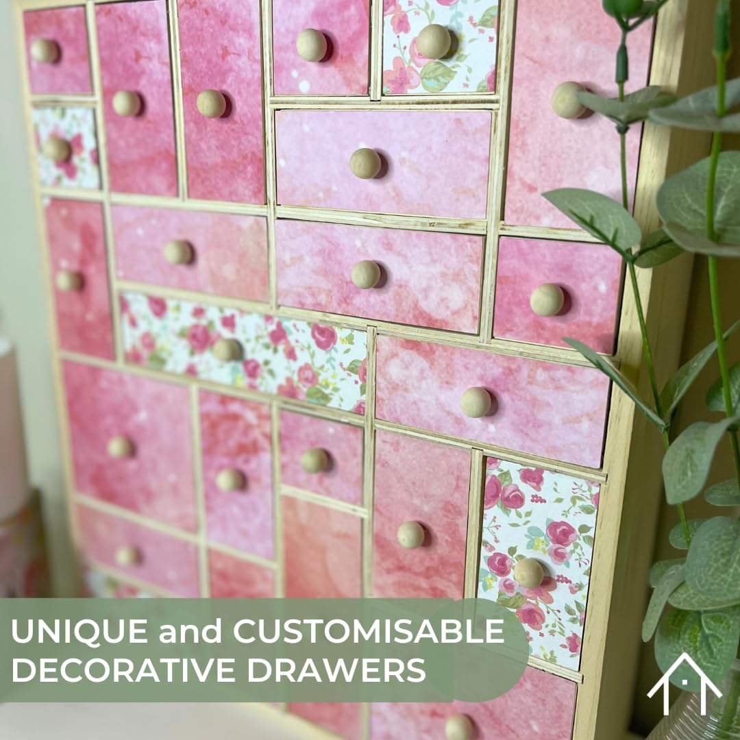 Wooden Advent Calendar Apothecary Cabinet Craft Storage with Drawers P475252