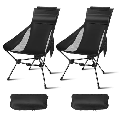 Lightweight Foldable Camping Chair with Headrest and Storage Bag U290