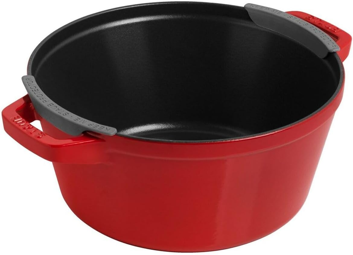 2 Pieces Round Cast Iron Cooking Pot Set H55395