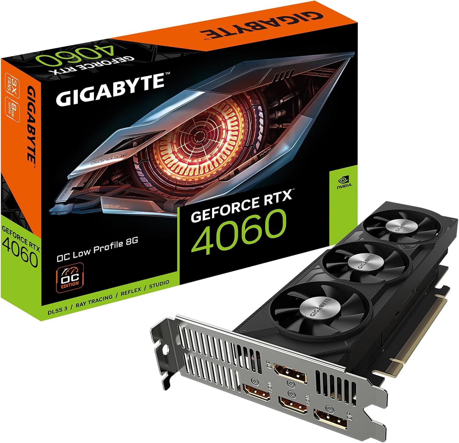 GeForce RTX 4060 OC Low Profile 8G Graphics Card, 8GB 128-bit GDDR6 H641371