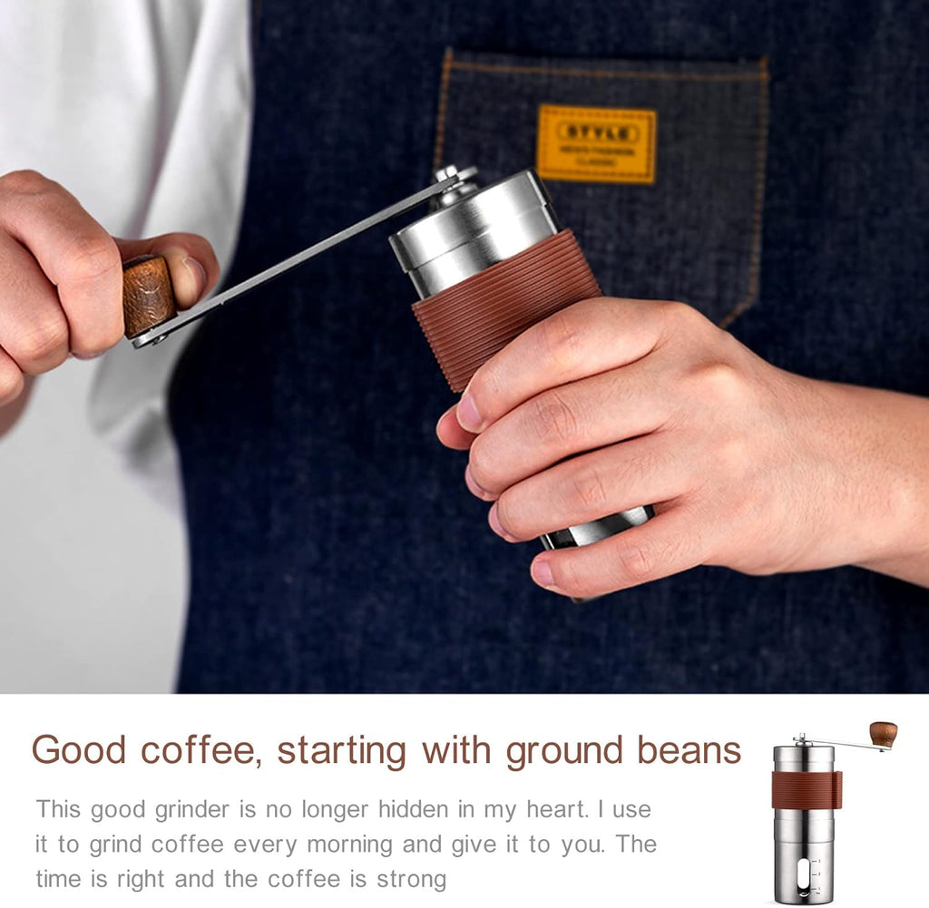 Portable Mini Stainless Steel Manual Coffee Grinder with Adjustable Settings K573