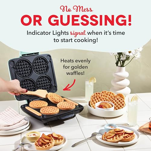 Aqua 4 Inch Non-stick Mini Waffle Maker W691815