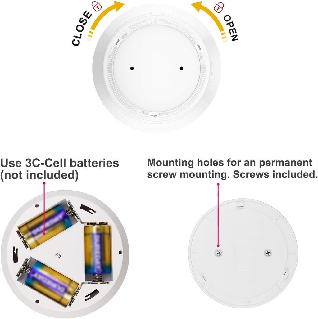 Wireless Battery Operated Motion Sensor LED Ceiling Light, 250 Lumens, 5 Inch, Warm White L763556