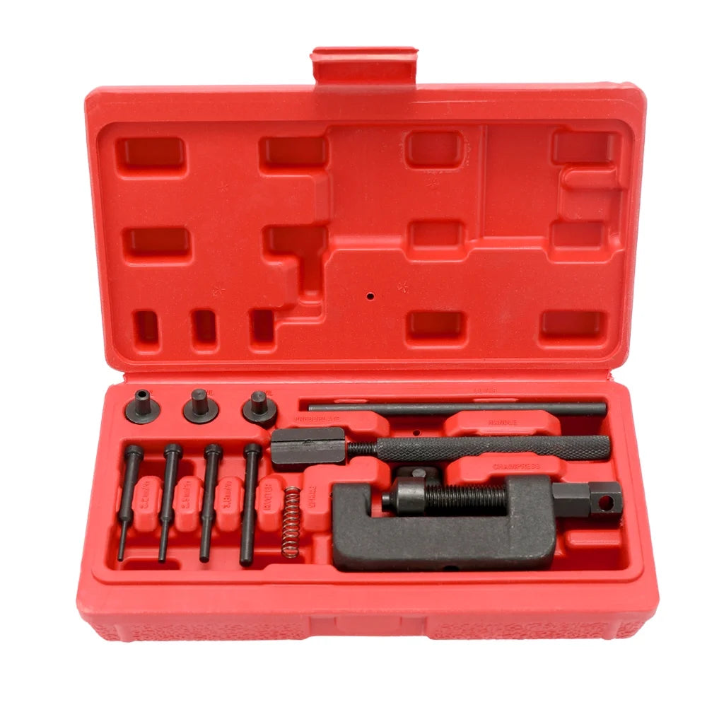 Motorcycle Chain Breaker Riveting Tool Set with Carry Box J654925