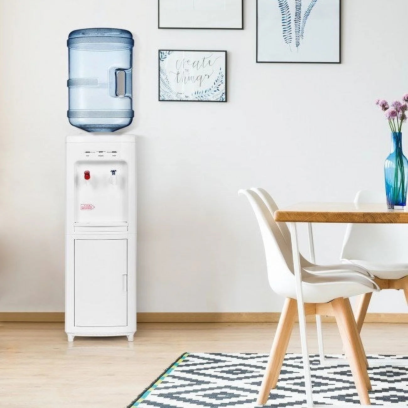 5 Gallons Hot and Cold Water Cooler Dispenser with Child Safety Lock P69229