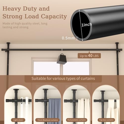 Adjustable Metal Tension Curtain Rod Room Divider O54550