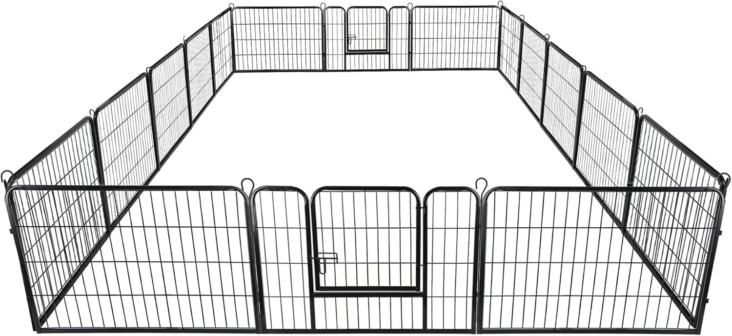 24” Tall Foldable Heavy Duty Metal Pet Playpen 16 Panels Q3106