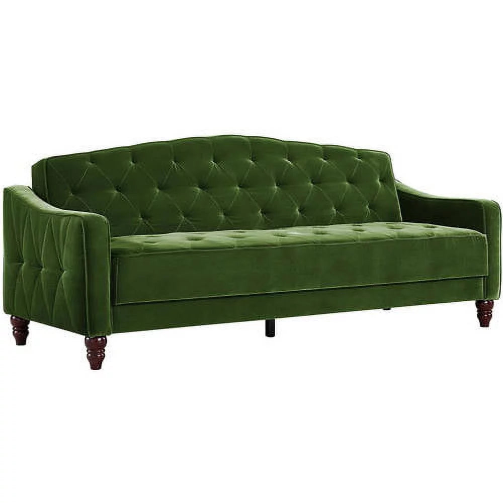 Green Velvet Tufted Sofa Sleeper F938